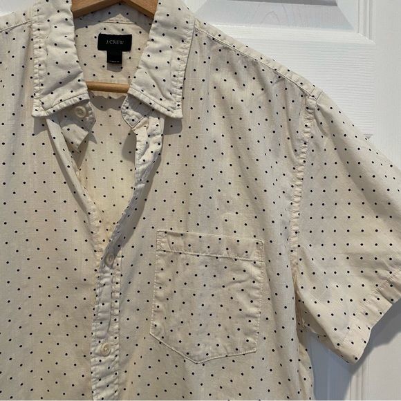 J. Crew Polka Dot Short Sleeve Button Down Top - Picture 3 of 6